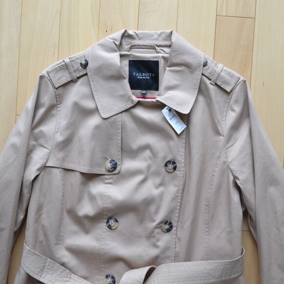 NWT Talbots Trench Coat Classic Tan Size 1XP - Picture 2 of 7